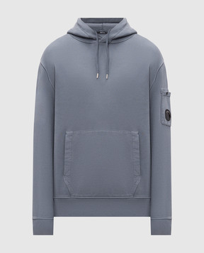C.P. Company Grey hoodie with logo patch MSS719A006372R
