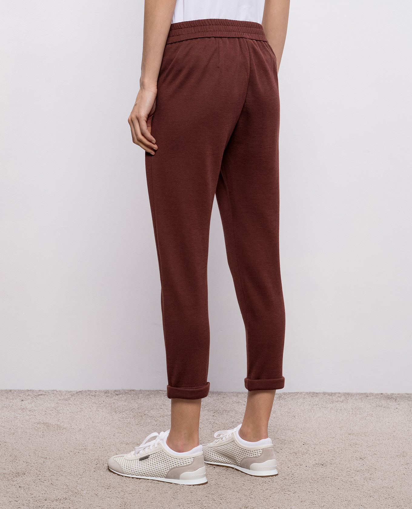 Brown sweatpants with silk Brunello Cucinelli 4