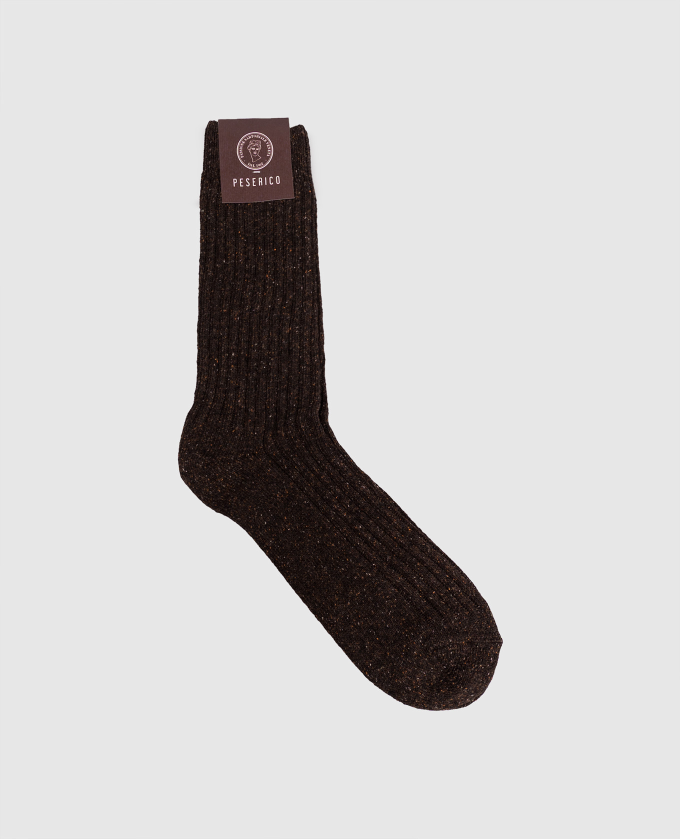 Brown socks with wool and silk