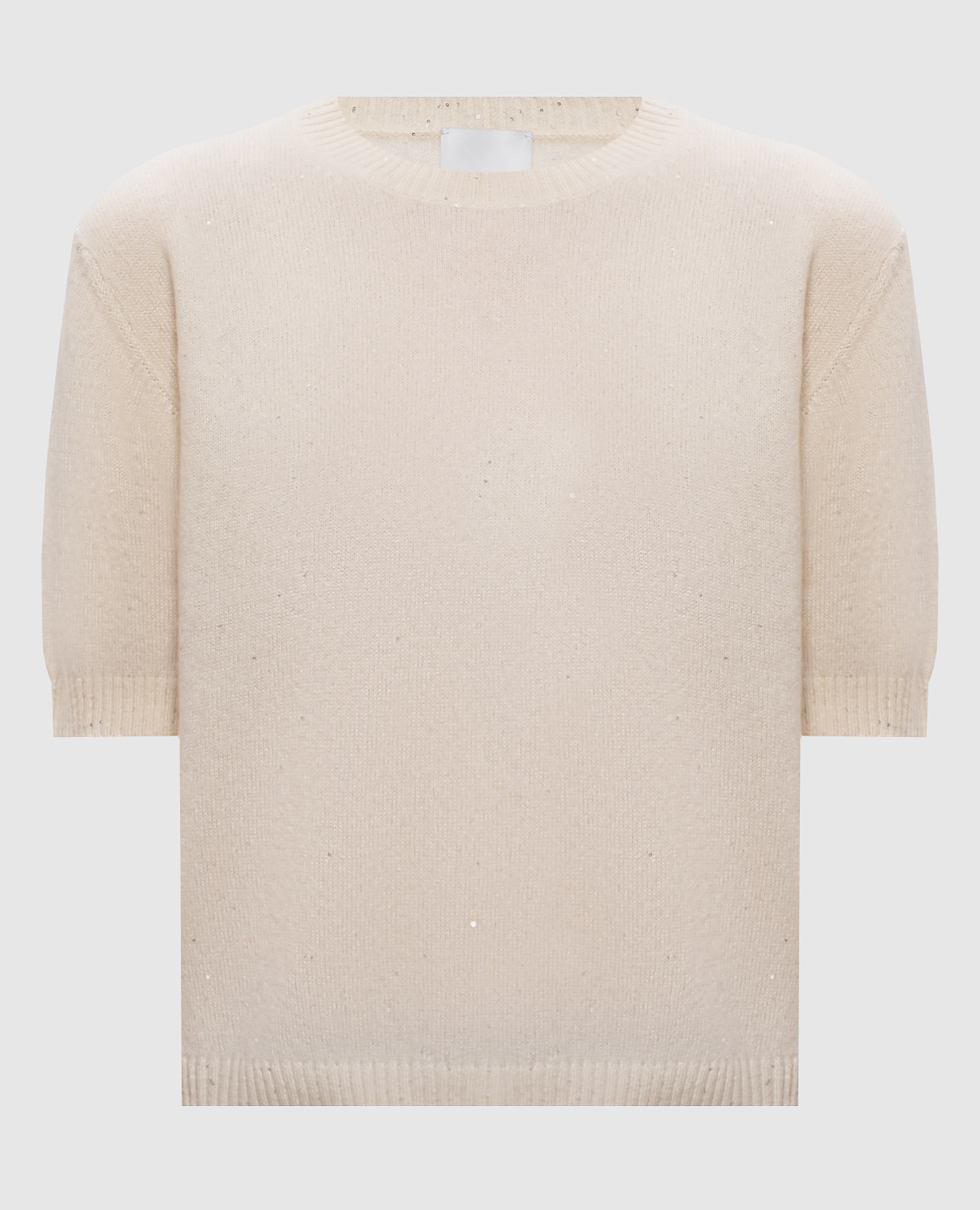 

Beige cashmere and silk top with sequins Allude