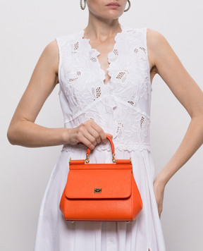 Dolce&Gabbana Orange leather bag Sicily BB6003B1001