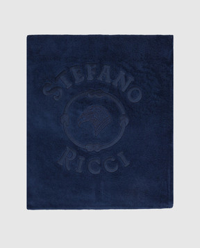 Stefano Ricci Blue terry towel with logo embroidery YTELM04E9UEAGLE2