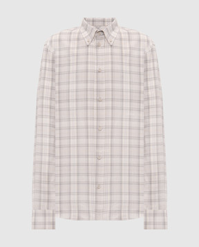 Off-White Gray checkered shirt with logo embroidery 44MGE04MF26F003
