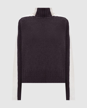 Twinset Brown wool sweater with logo 252TF3023
