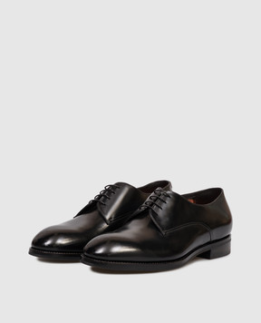 Santoni Black leather glossy derby shoes MCJG18597PI5HNTG