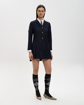 Thom Browne Blue Super 120 wool mini dress FDR094O00626