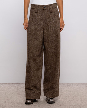 Brunello Cucinelli Brown wool trousers with lapels MD002P9353