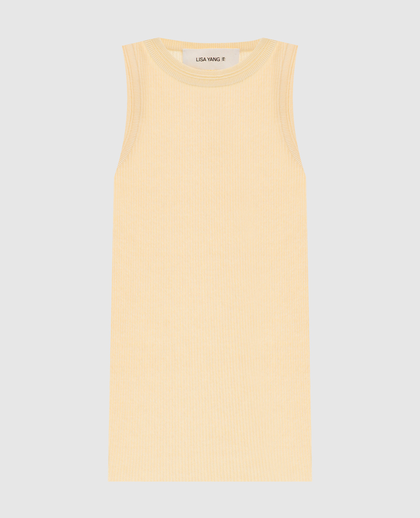 

Amya yellow ribbed cashmere top LISA YANG