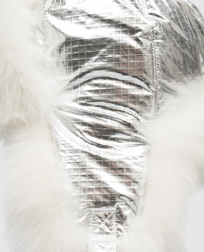 Yves Salomon Enfant Children's silver fox fur earflap hat 23WEA015XXDOXW
