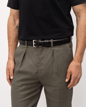 Cashmere&Whiskey Black leather belt CALF