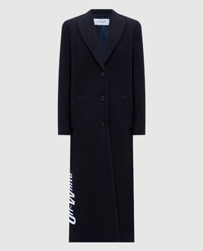 Off-White Blue coat with wool 2ER02JF25FAB001