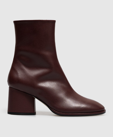 Bottines Ayla en cuir bordeaux