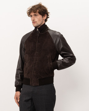 Tom Ford Brown suede bomber jacket LBB015LMS038