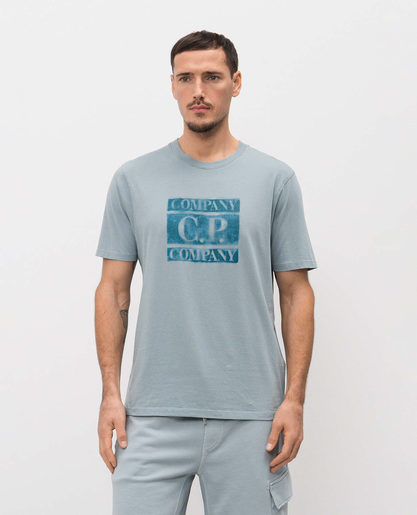 

Blue T-shirt with logo C.P. Company, Light blue
