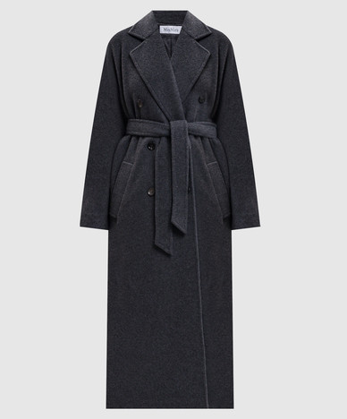 CADMIO grey double-breasted cashmere coat