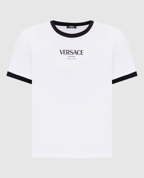 Versace White T-shirt with logo 10226561A16685