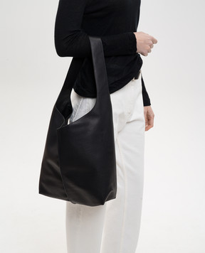 The Row Black Leather Bindle Stitch Bag W1872L72
