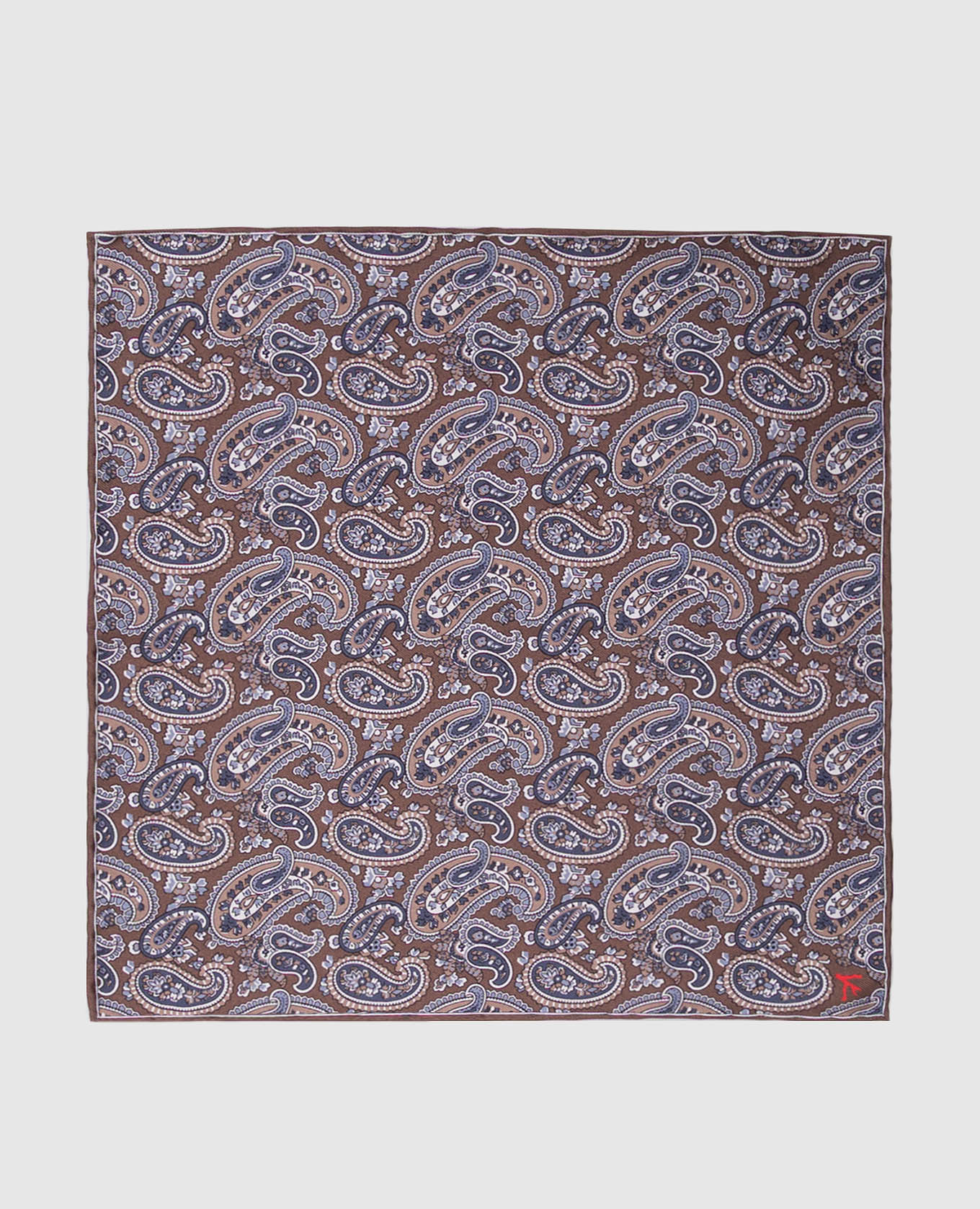 Brown double-sided printed pachet scarf