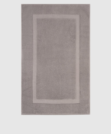 Grey terry bathroom rug Brighton