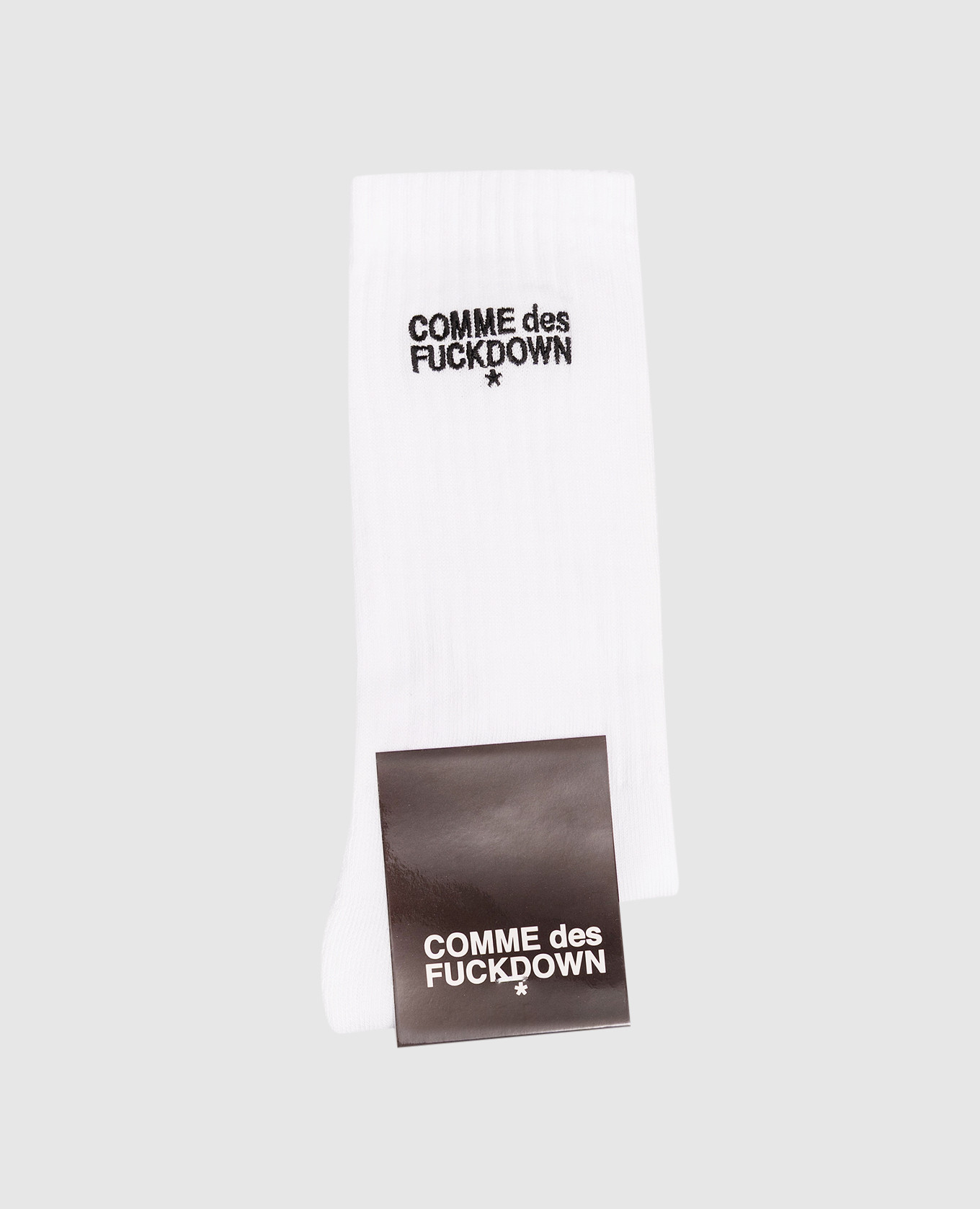 White socks with logo embroidery