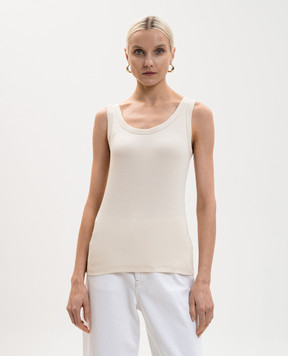 Fabiana Filippi Ivory T-shirt with chain JED266F602L896