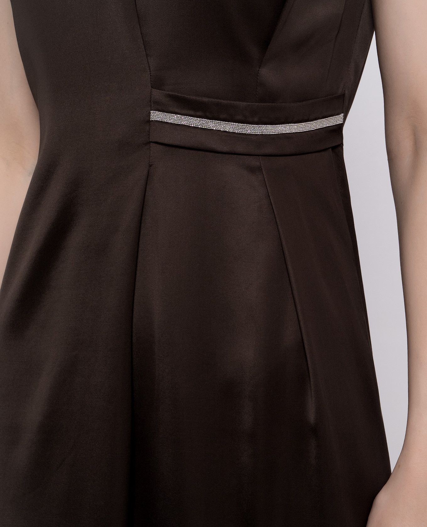 

Brown midi dress with monil chain Peserico