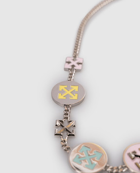 Off-White Silver Button Arrow Chain OWOB14AS26MET001
