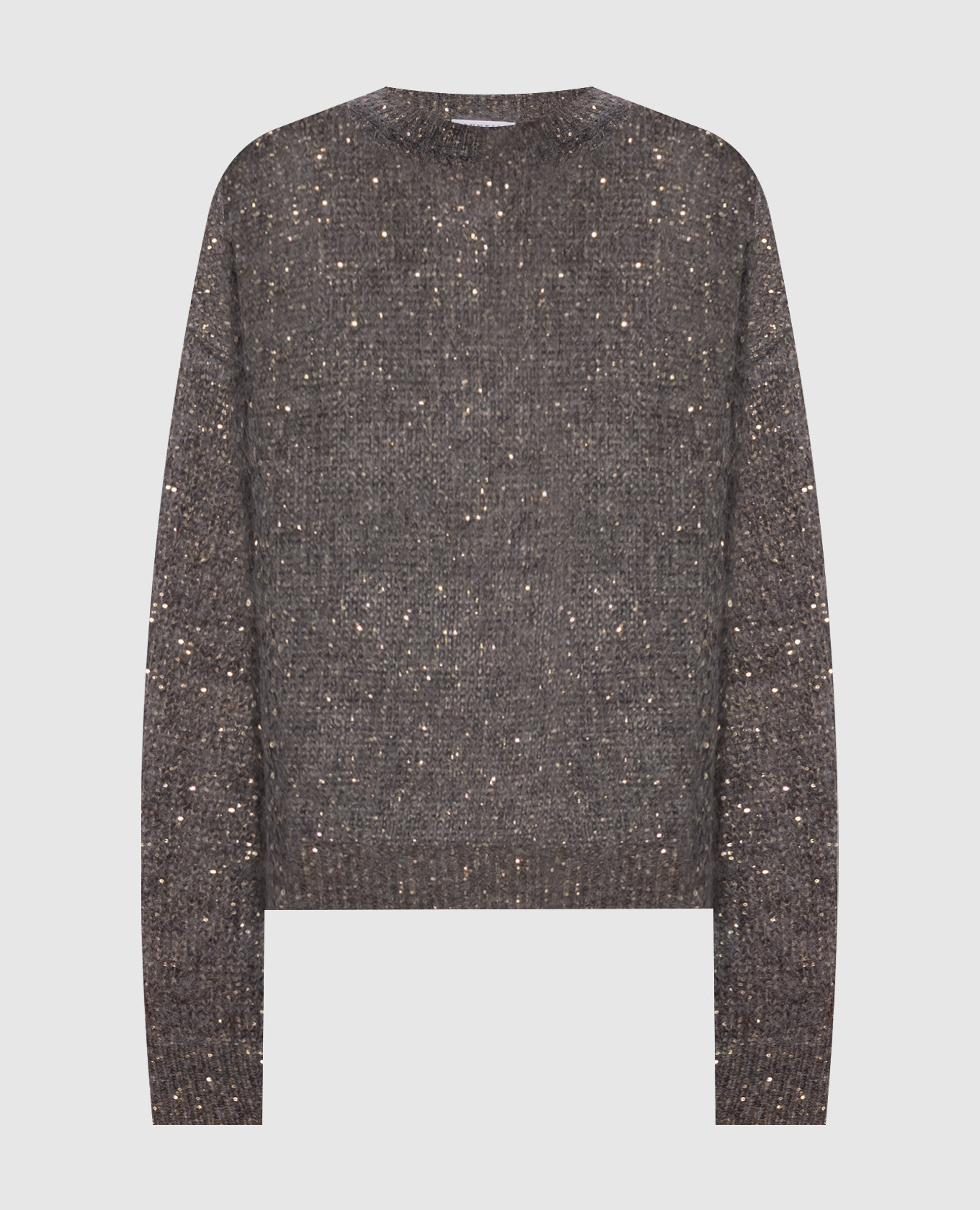 Gray alpaca sweater with sequins Brunello Cucinelli