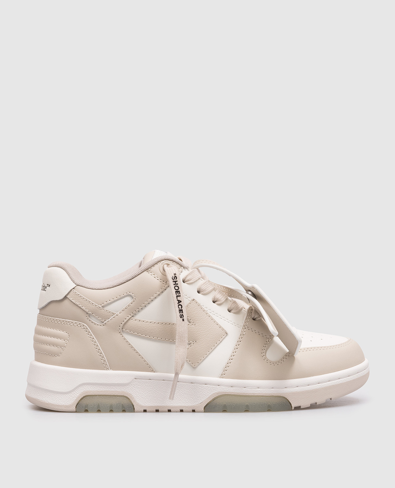 

Out Of Office beige leather sneakers Off-White