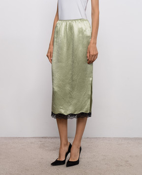 Twinset Green skirt with a reaper effect 262TP2111
