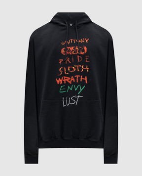 Vetements Black hoodie 7 Sins ME76HD195BX