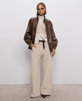 Brunello Cucinelli Beige corduroy pants MP180P9265