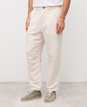 Brunello Cucinelli Beige linen pants MH255S2470
