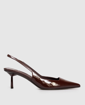 Le Silla Burgundy patent leather slingbacks AMELIA 6101E060BXPPGSM
