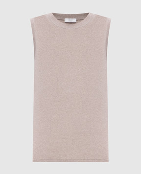 Peserico Beige melange top with monil chain S08700J005669