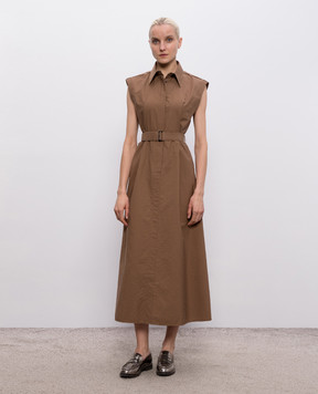 Brunello Cucinelli Brown dress with monil chain ML140A5286