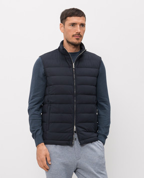 Enrico Mandelli Blue down quilted vest 3T570A519V