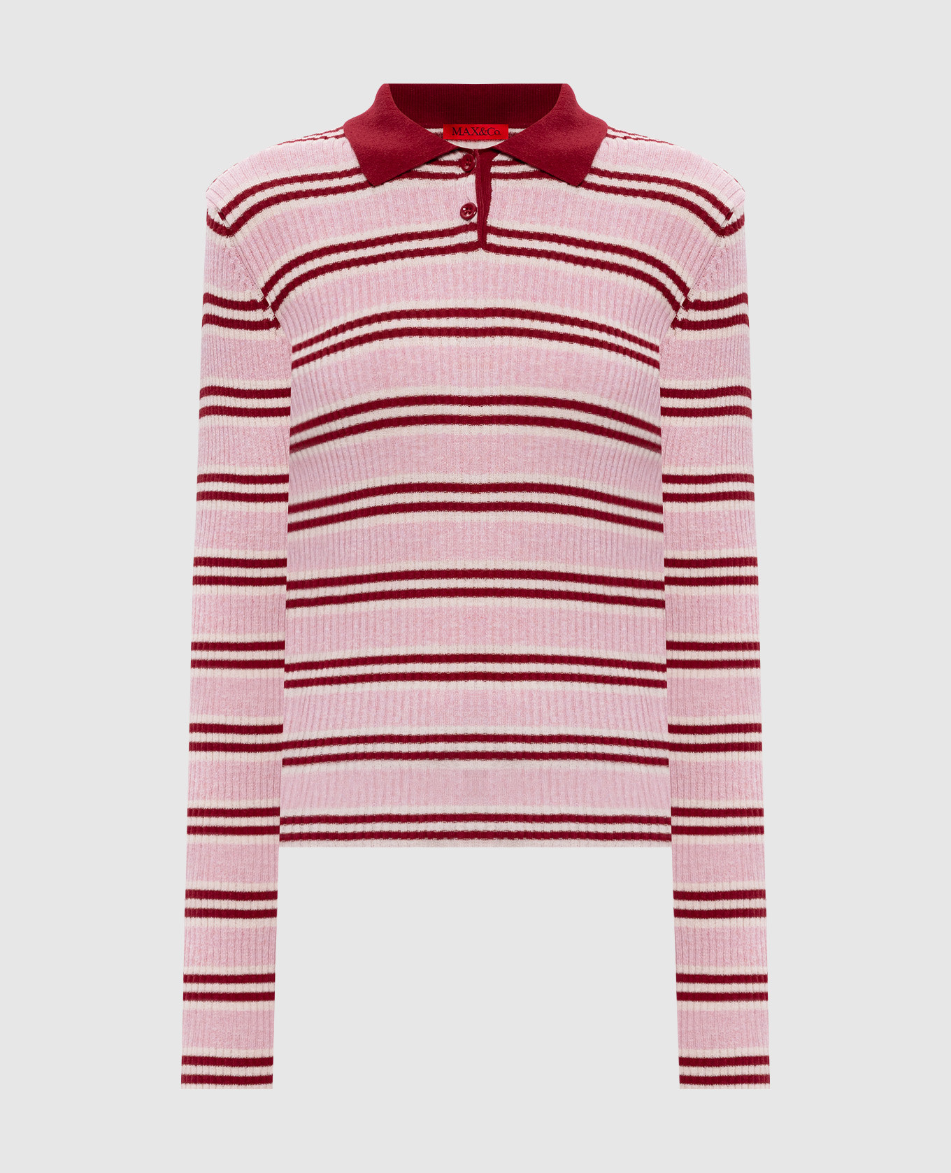 Pink striped polo shirt