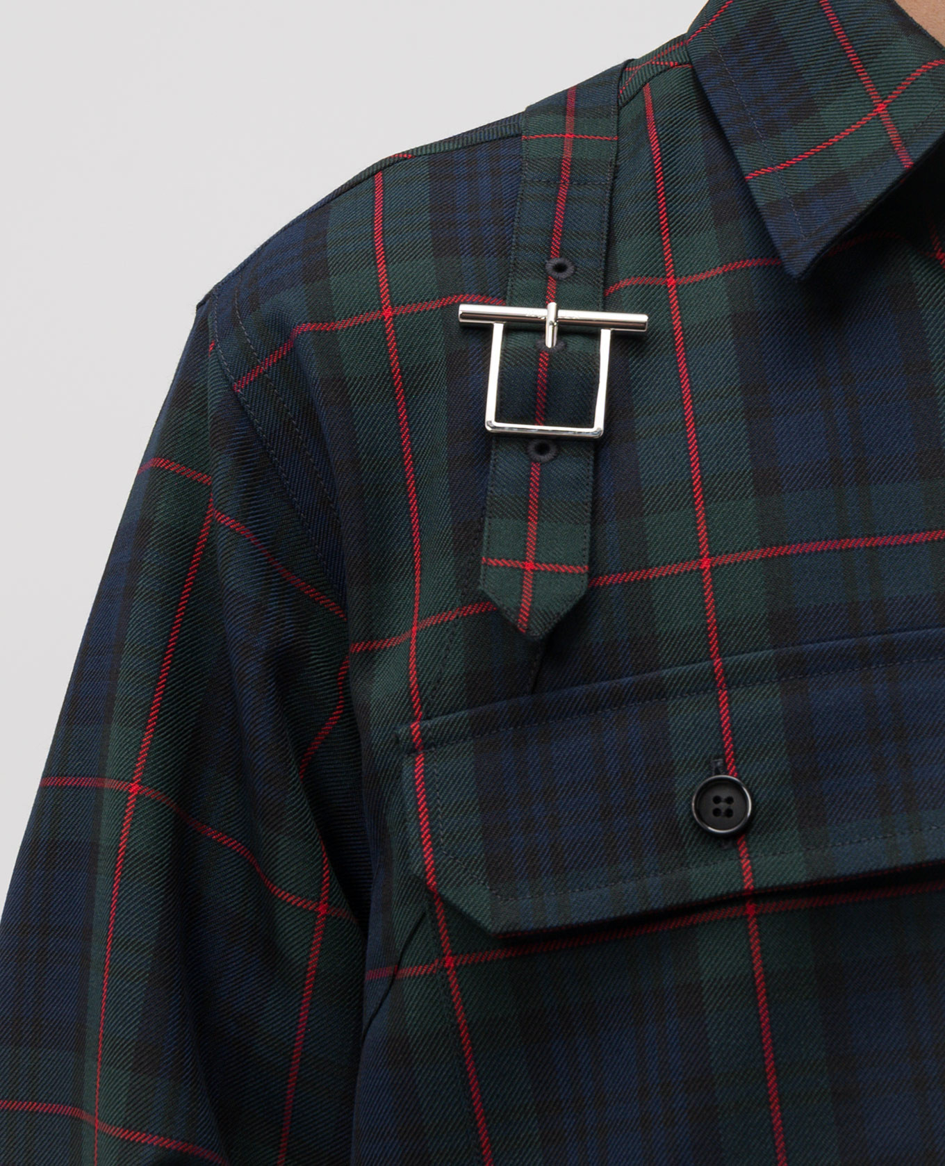 Blue wool check shirt Alexander McQueen 5