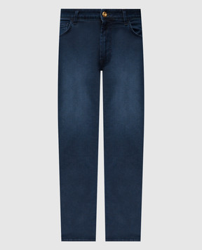 Stefano Ricci Blue jeans with a worn effect MST53B1050T0202