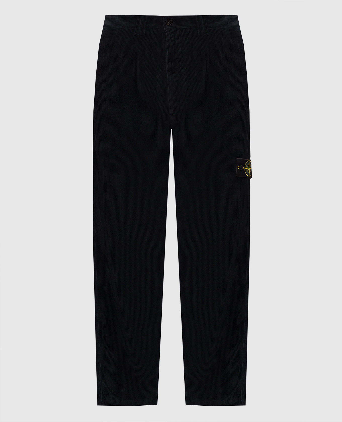 Blue corduroy pants with logo patch