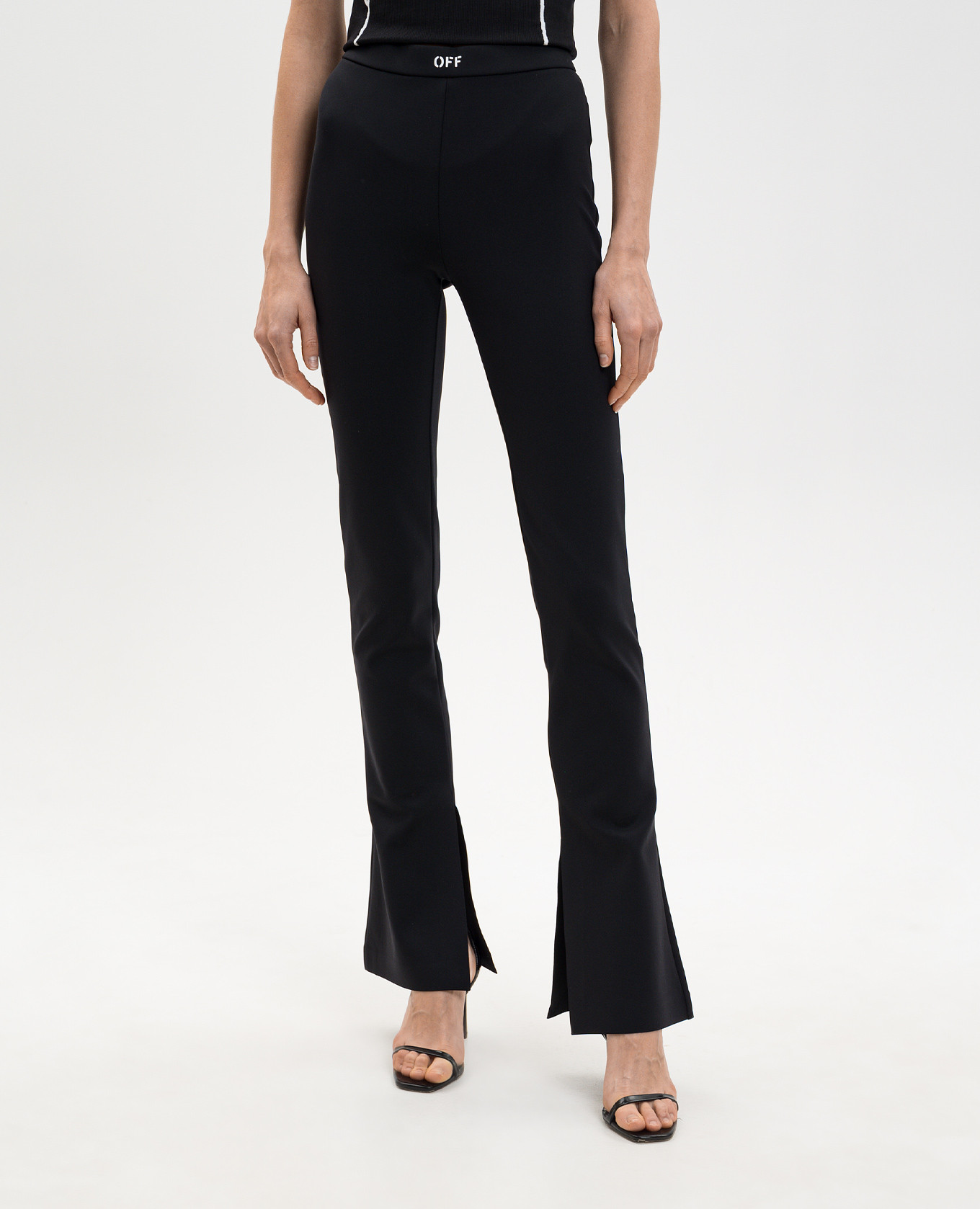 Black flared pants with OFF logo print Off-White 3