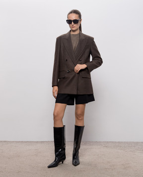 Max Mara PULVINO brown double-breasted wool jacket MXSPULVINO