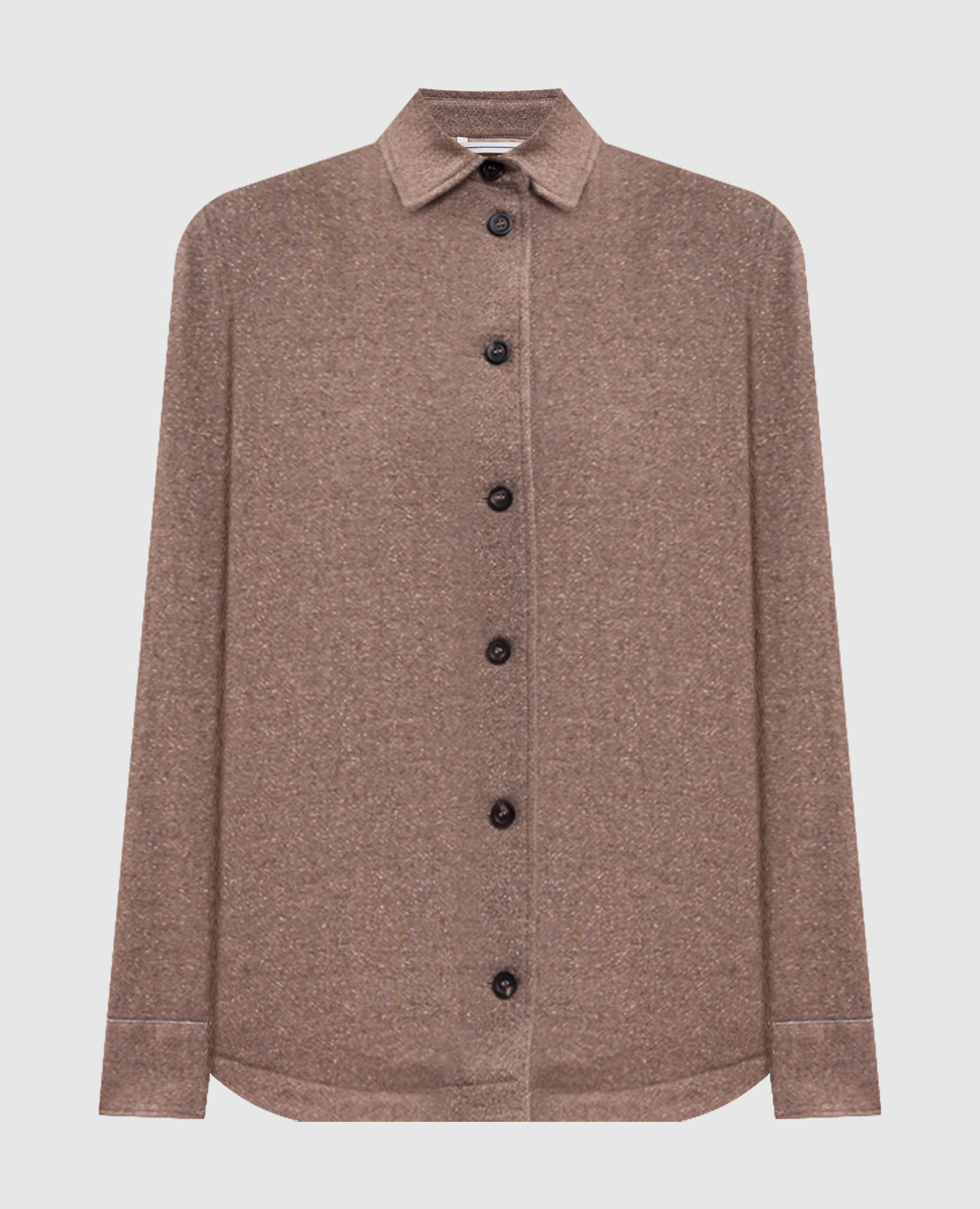 Brown shirt-style jacket made of wool and cashmere