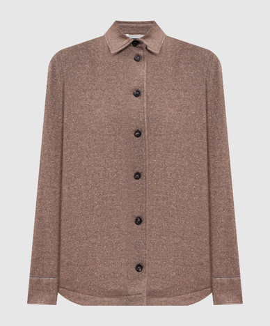 Brown shirt-style jacket made of wool and cashmere