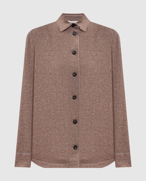 Peserico Brown shirt-style jacket made of wool and cashmere S2112804314