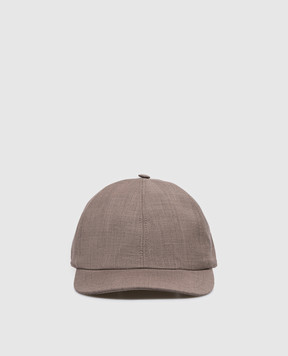 CAPOBIANCO Brown wool cap 20MC1UN00