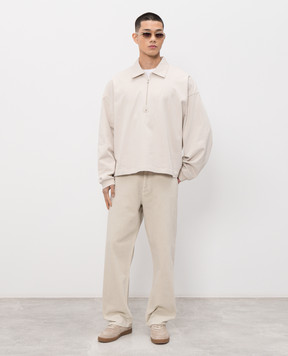 AGOLDE Beige long-sleeved polo shirt Darius A1050