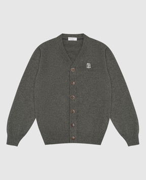 Brunello Cucinelli Children's gray cashmere cardigan B22M10016C