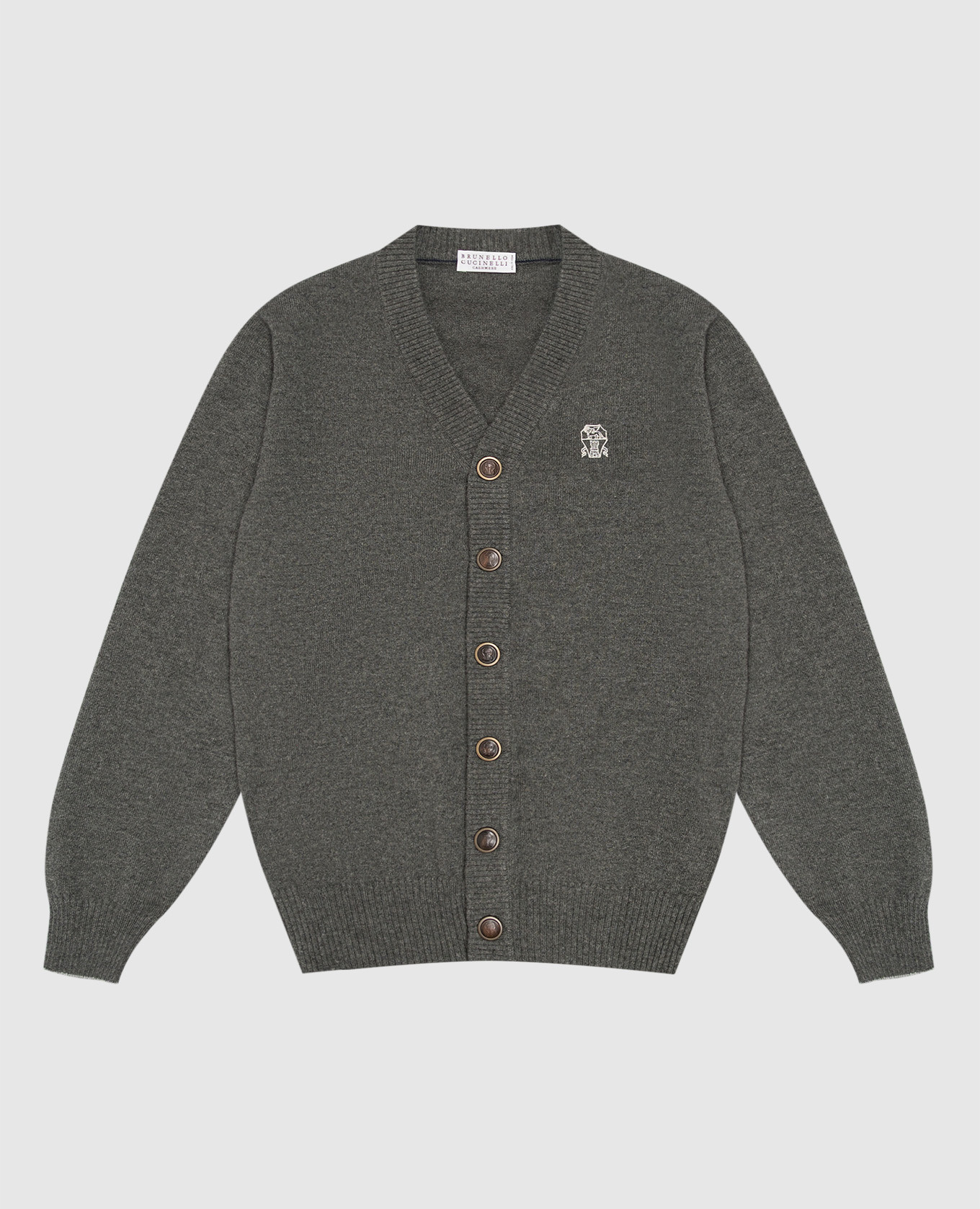 Children's gray cashmere cardigan